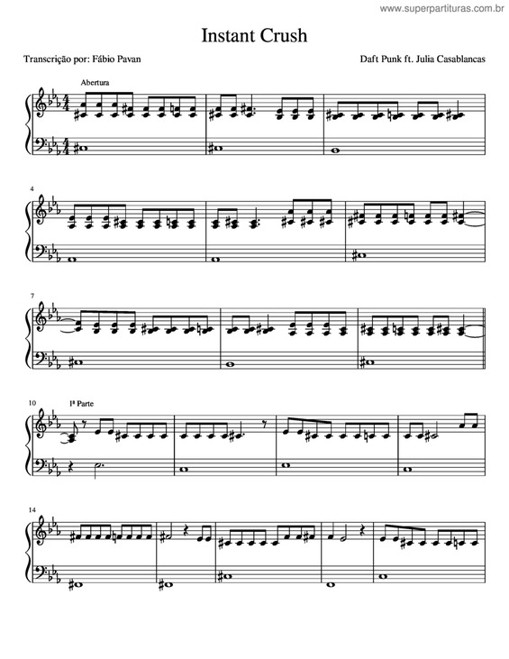 Partitura da música Instant Crush