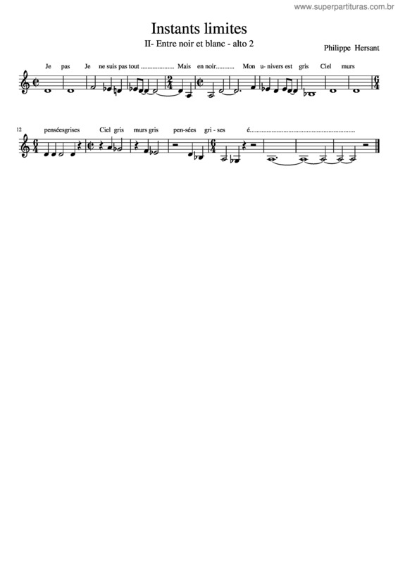 Partitura da música Instants Limites 2 2