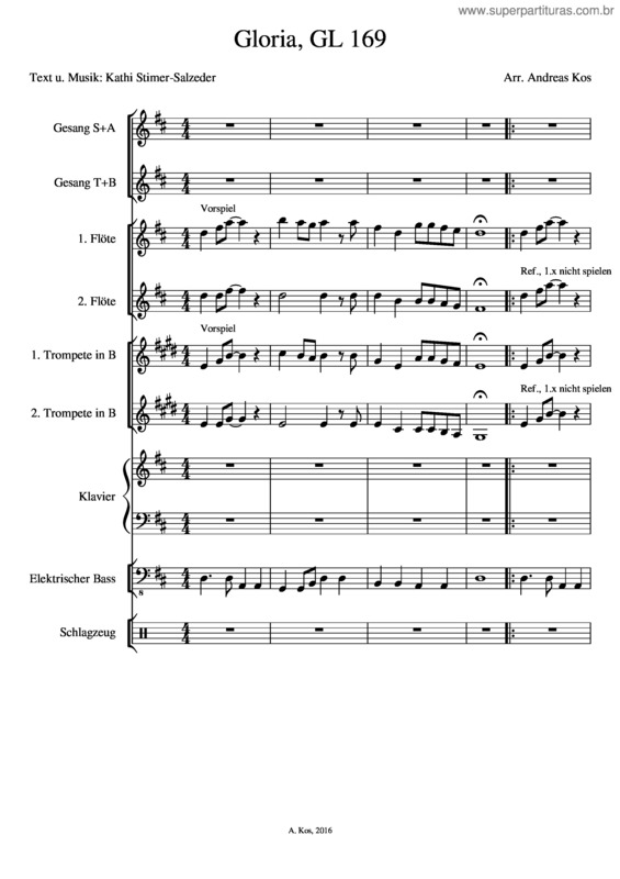 Partitura da música Instrumentalsatz Zu Gloria, Gl 169