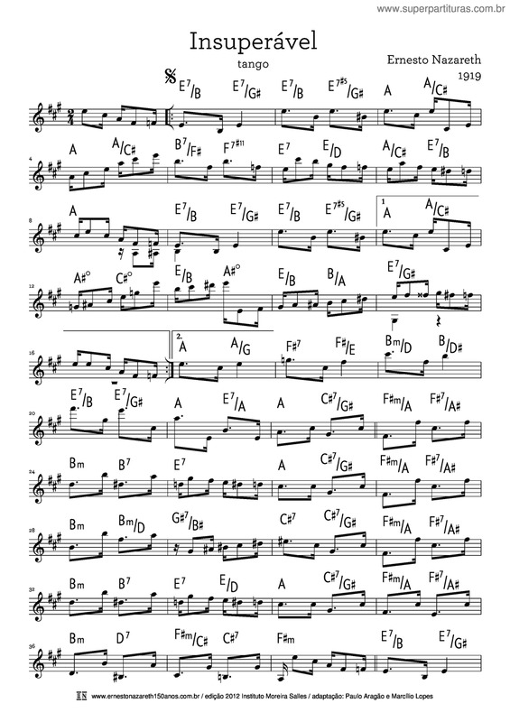 Partitura da música Insuperável