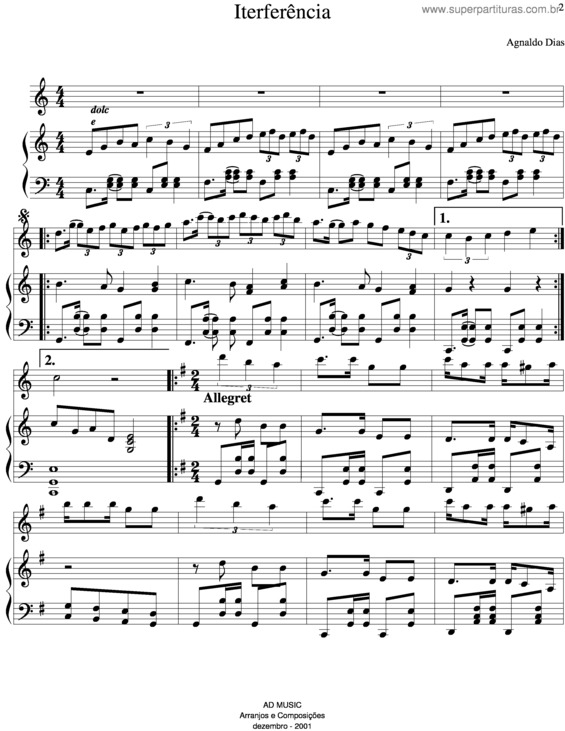 Partitura da música Interferência