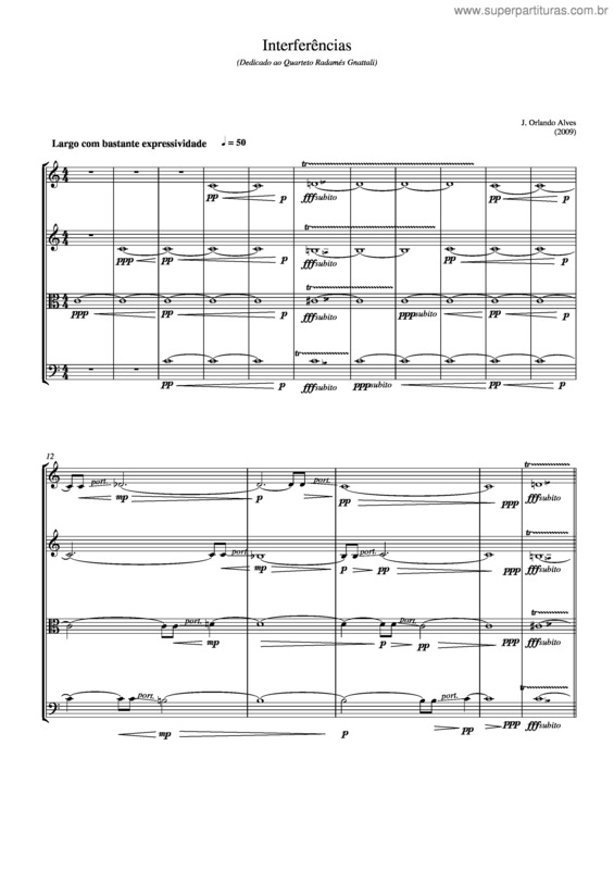 Partitura da música Interferências