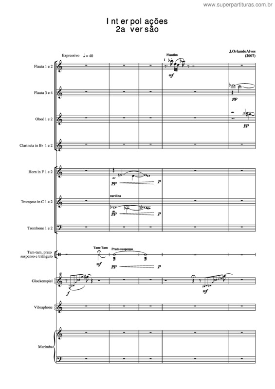 Partitura da música Interpolações I