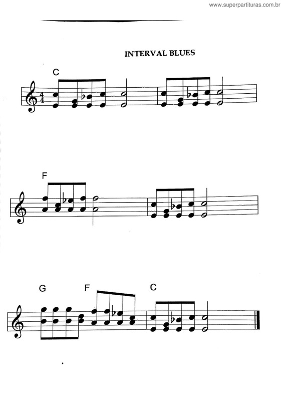 Partitura da música Interval Blues