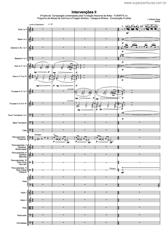 Partitura da música Intervenções II