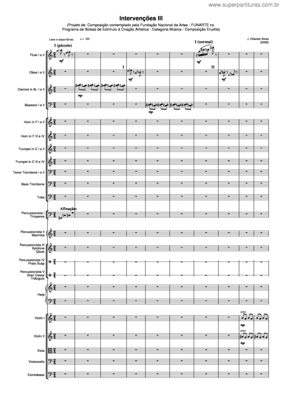 Partitura da música Intervenções III