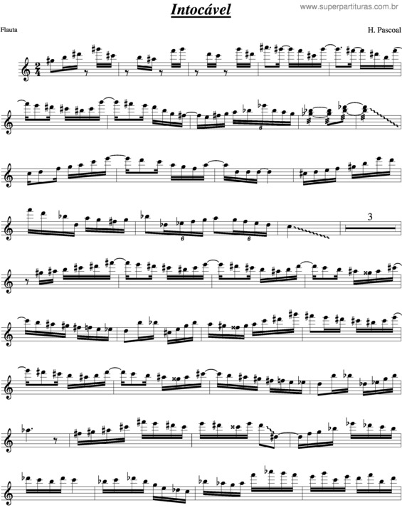 Partitura da música Intocável