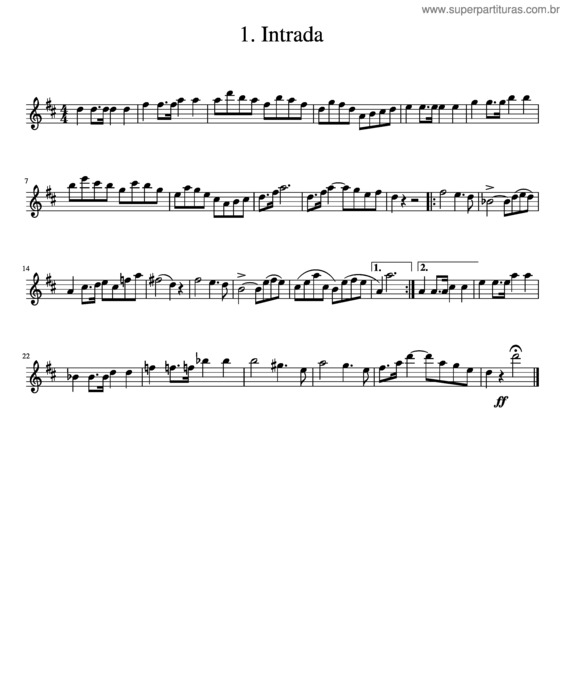 Partitura da música Intrada – Guada
