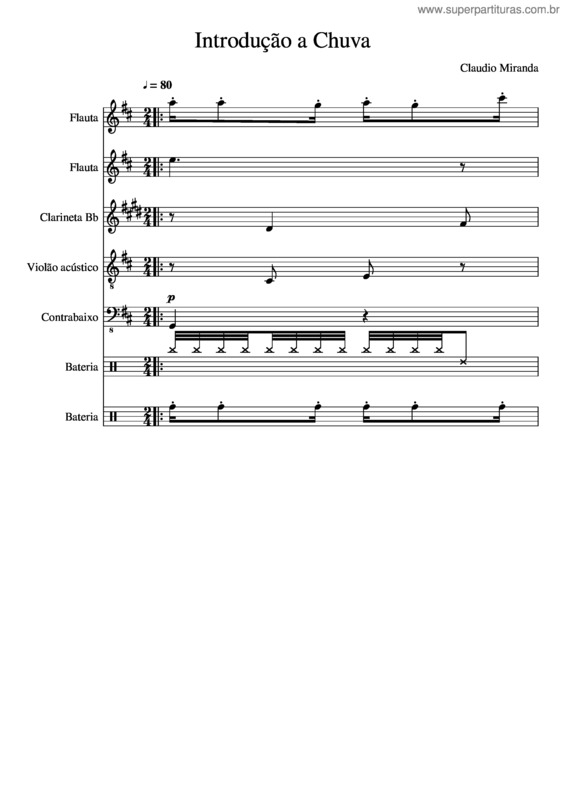 Partitura da música Introdução A Chuva