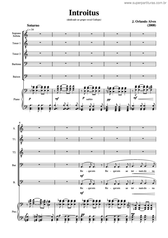 Partitura da música Introitus