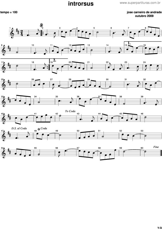 Partitura da música Introrsus