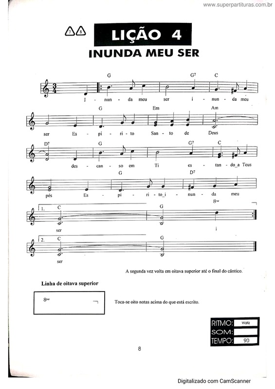 Partitura da música Inunda Meu Ser