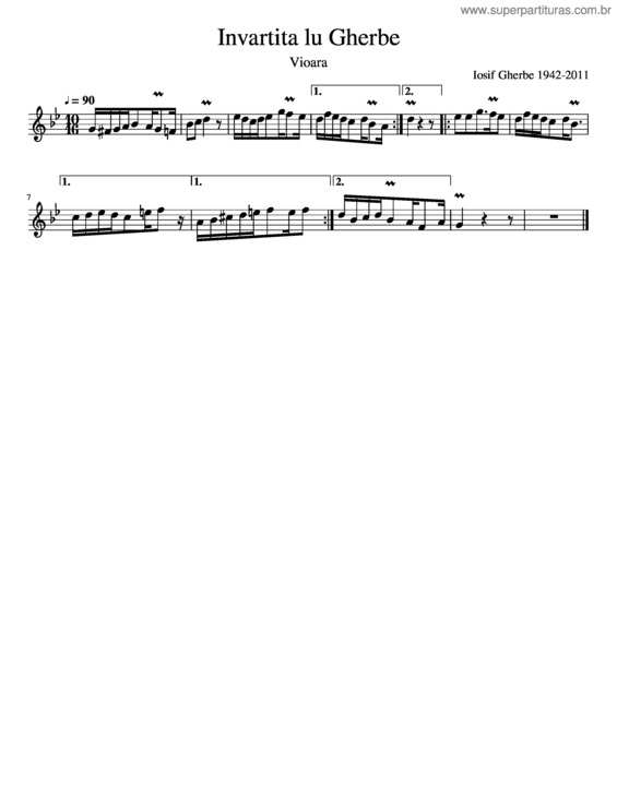 Partitura da música Invartita Lu Gherbe Vioara