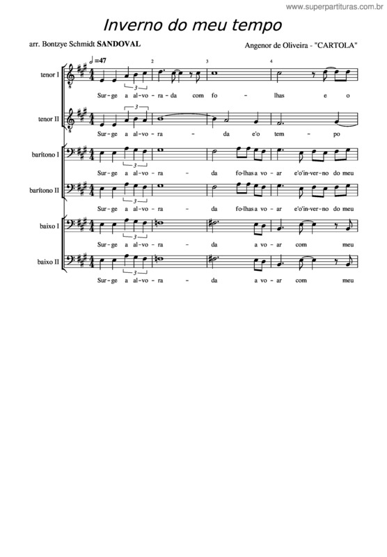 Partitura da música Inverno Do Meu Tempo v.2