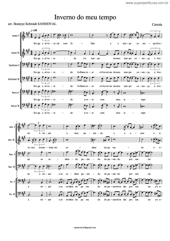 Partitura da música Inverno Do Meu Tempo