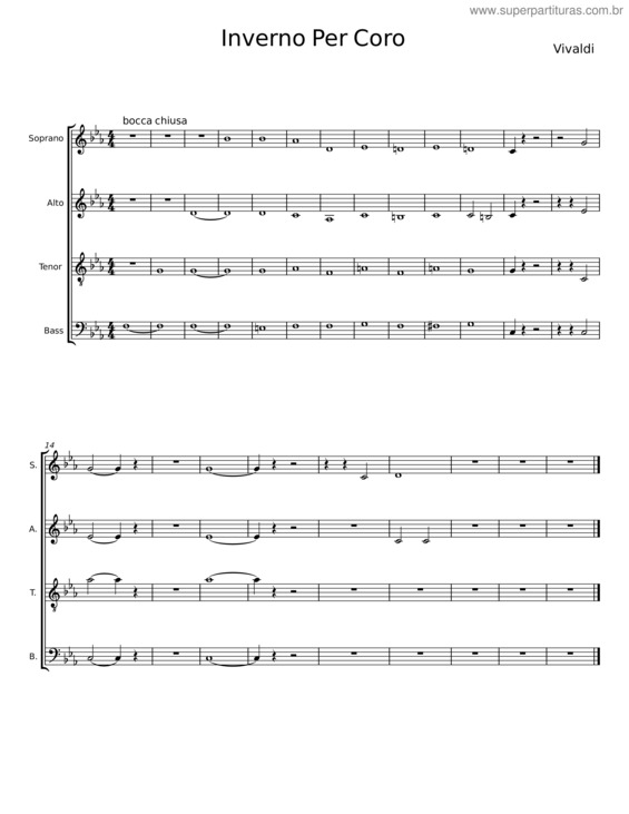 Partitura da música Inverno Per Coro – Vivaldi