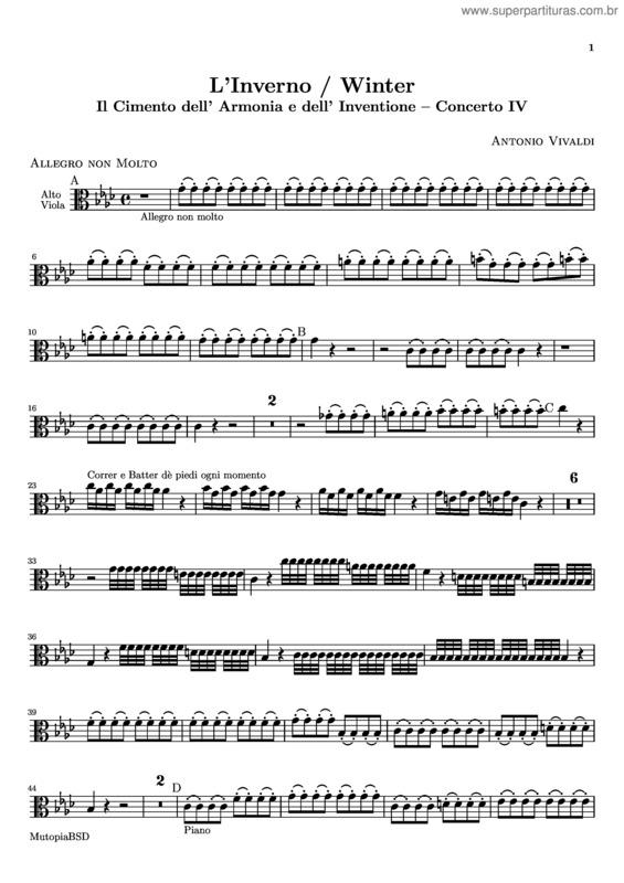 Partitura da música Inverno v.8