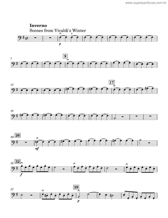 Partitura da música Inverno Viola–Cello