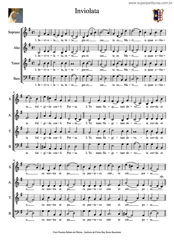 Partitura da música Inviolata