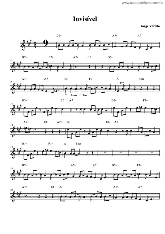 Partitura da música Invisível v.5