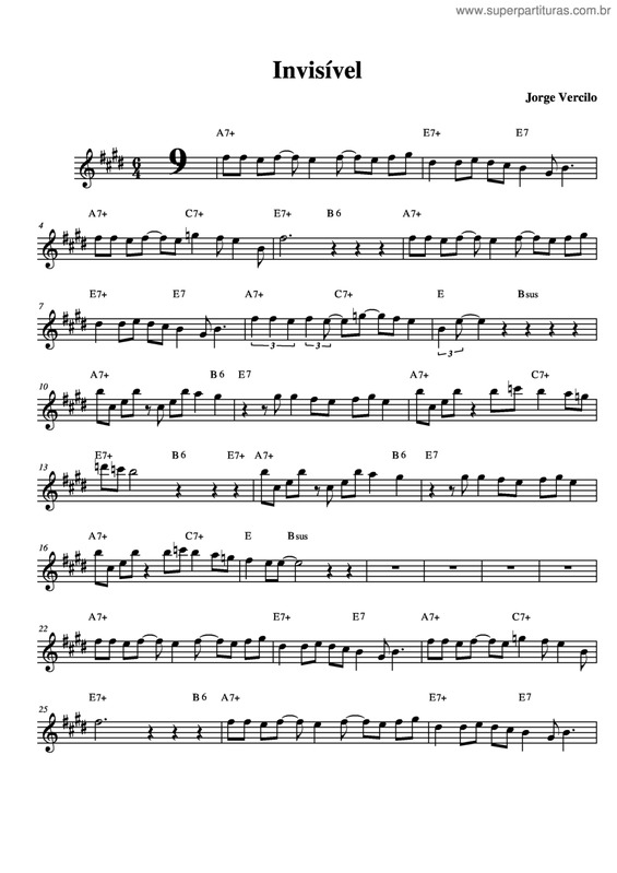 Partitura da música Invisível v.6