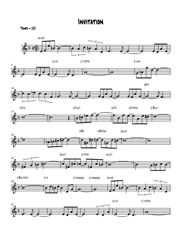 Partitura da música Invitation v.2