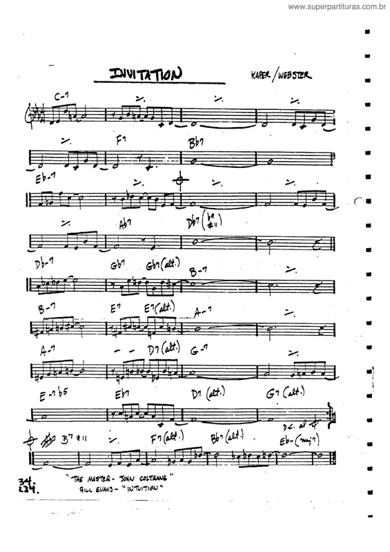 Partitura da música Invitation v.3