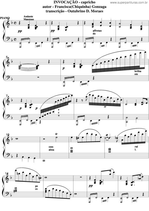 Partitura da música Invocação v.2