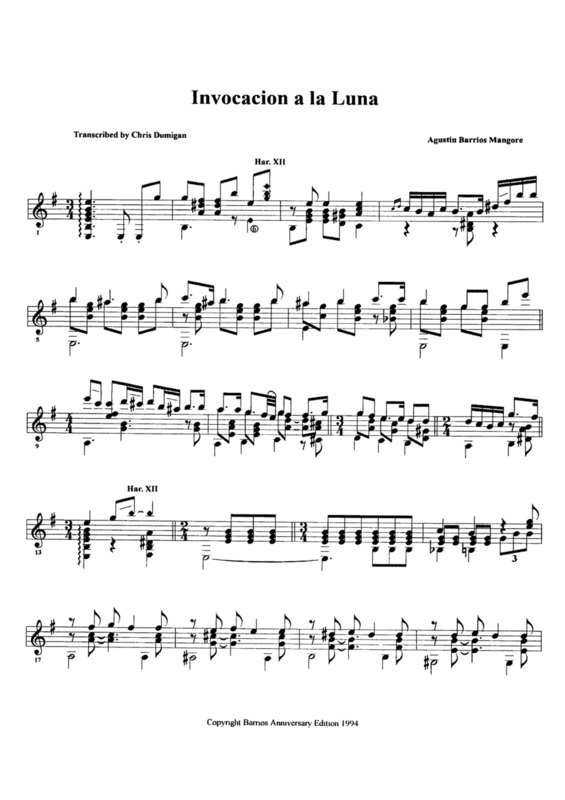 Partitura da música Invocacion A La Luna