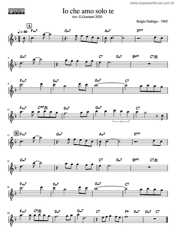 Partitura da música Io Che Amo Solo Te v.10