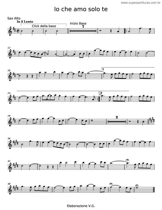 Partitura da música Io Che Amo Solo Te v.11
