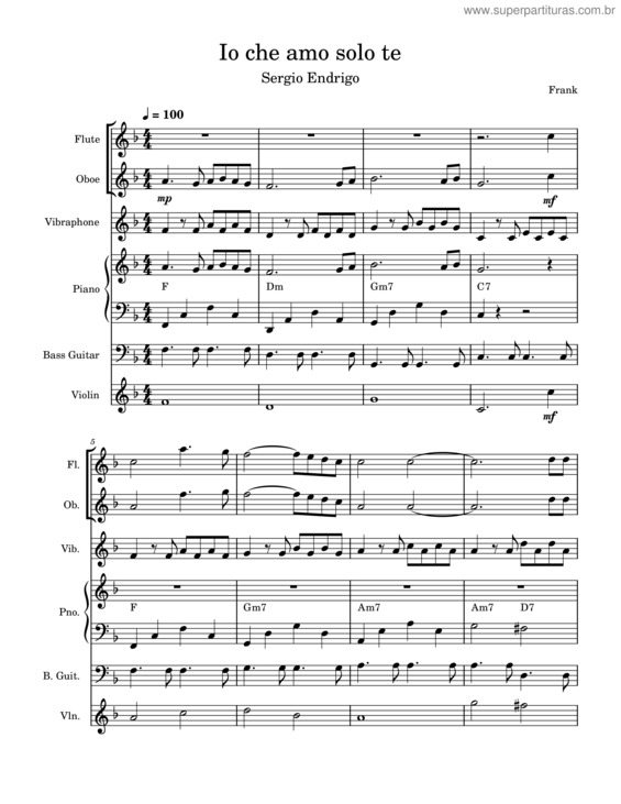 Partitura da música Io Che Amo Solo Te v.13