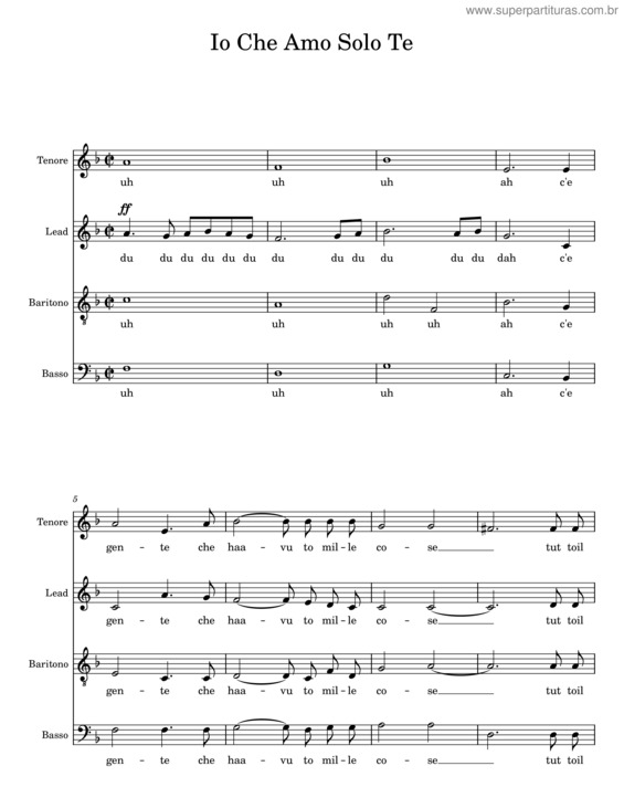 Partitura da música Io Che Amo Solo Te v.14