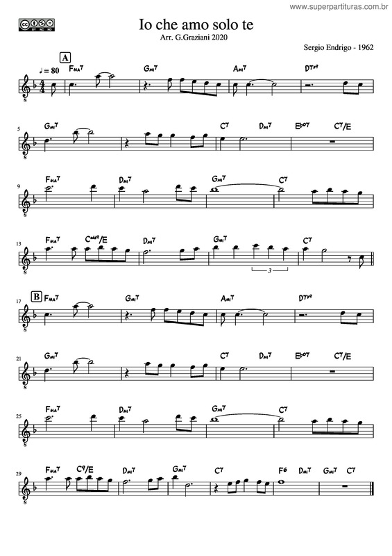 Partitura da música Io Che Amo Solo Te v.8