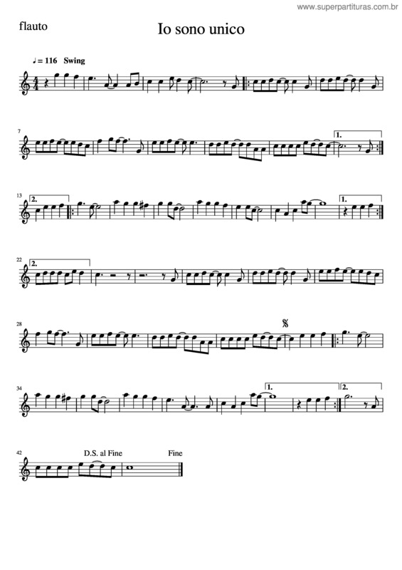 Partitura da música Io Sono Unico v.2