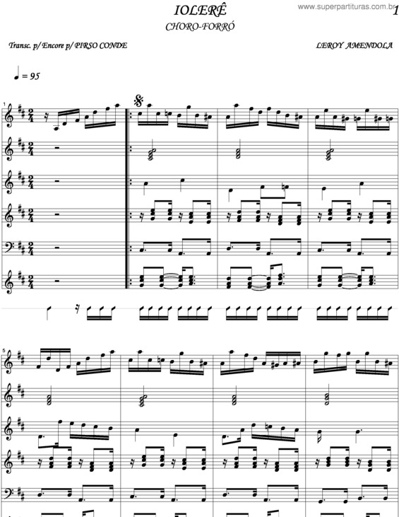 Partitura da música Iolerê v.2