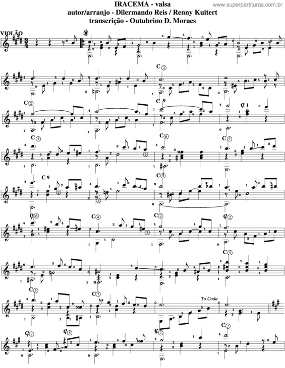 Partitura da música Iracema v.6