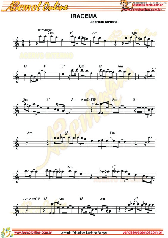 Partitura da música Iracema v.7