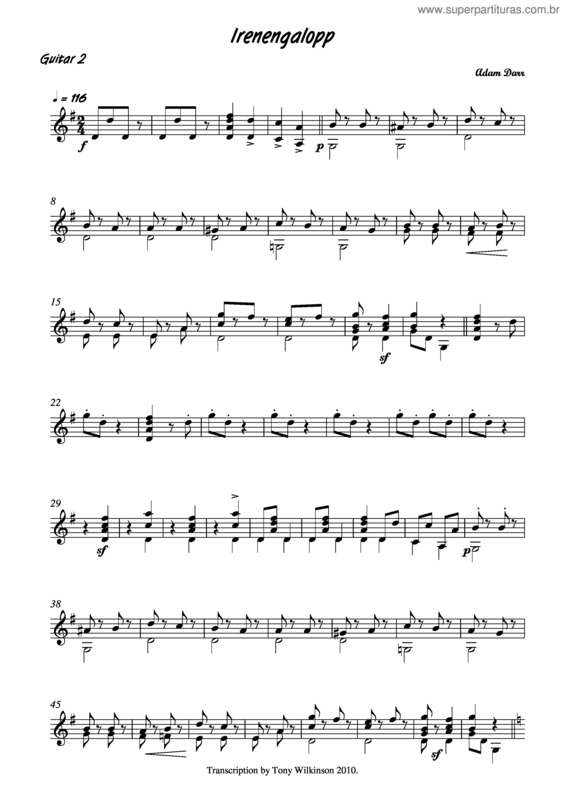 Partitura da música Irenengalopp v.3