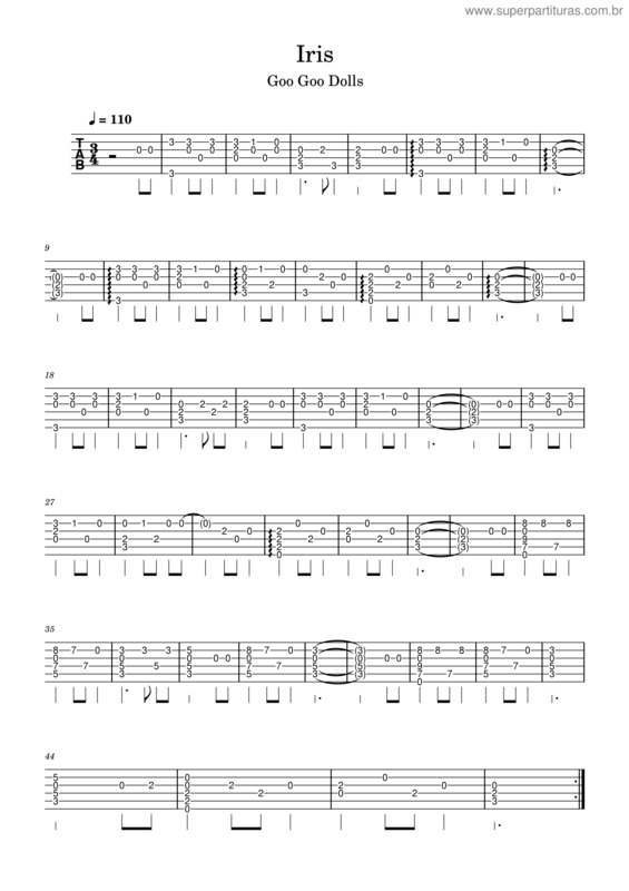 Partitura da música Iris – The Goo Goo Dolls