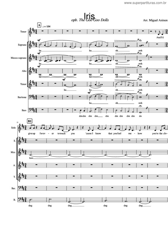 Partitura da música Iris M 9–16–19