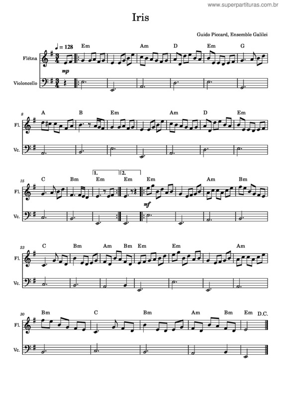 Partitura da música Iris v.10
