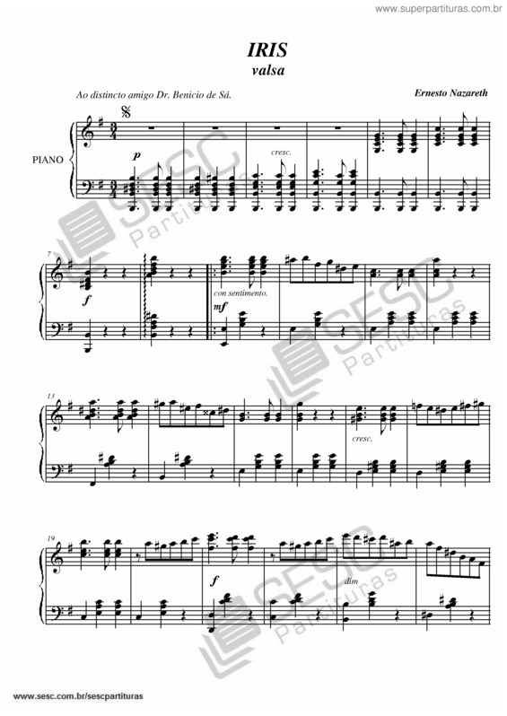 Partitura da música Iris v.2