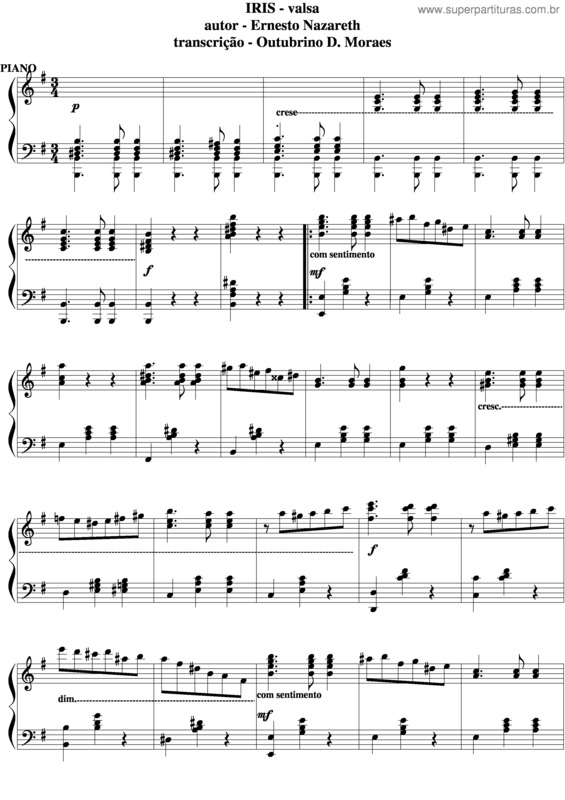 Partitura da música Iris v.5