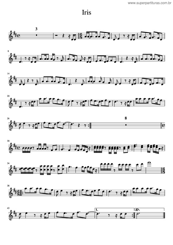 Partitura da música Iris v.8