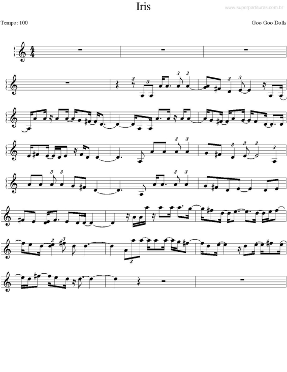 Partitura da música Iris