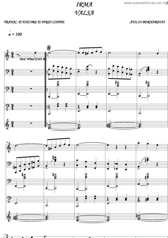 Partitura da música Irma v.2