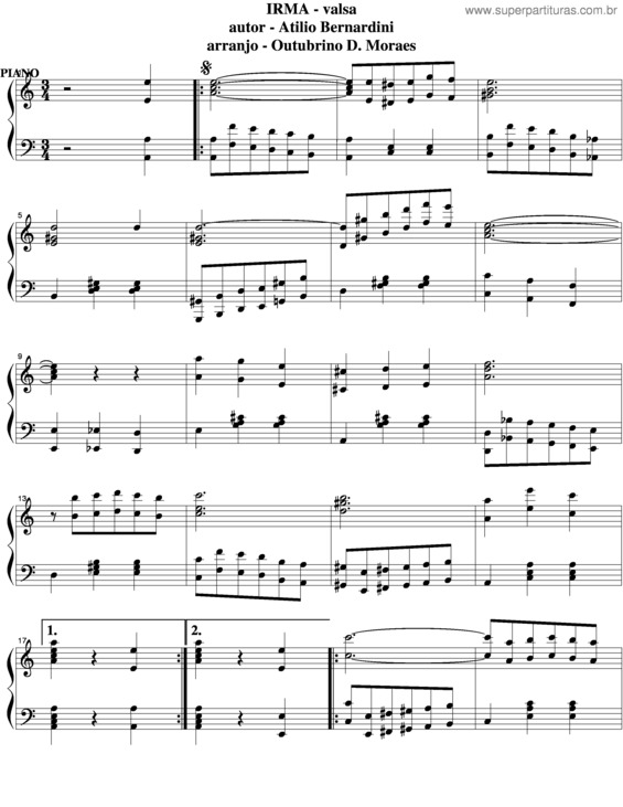 Partitura da música Irma v.6