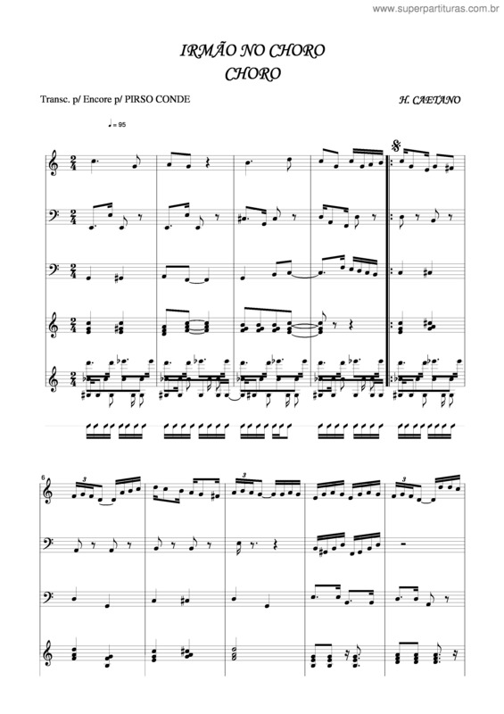 Partitura da música Irmão No Choro