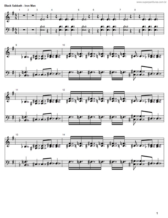 Partitura da música Iron Man V.2